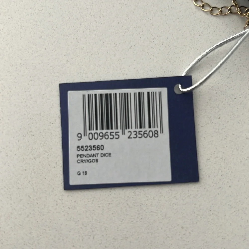 Swarovski Gold Plated Crystal Tarot Magic Dice Necklace NWT - Picture 5 of 5